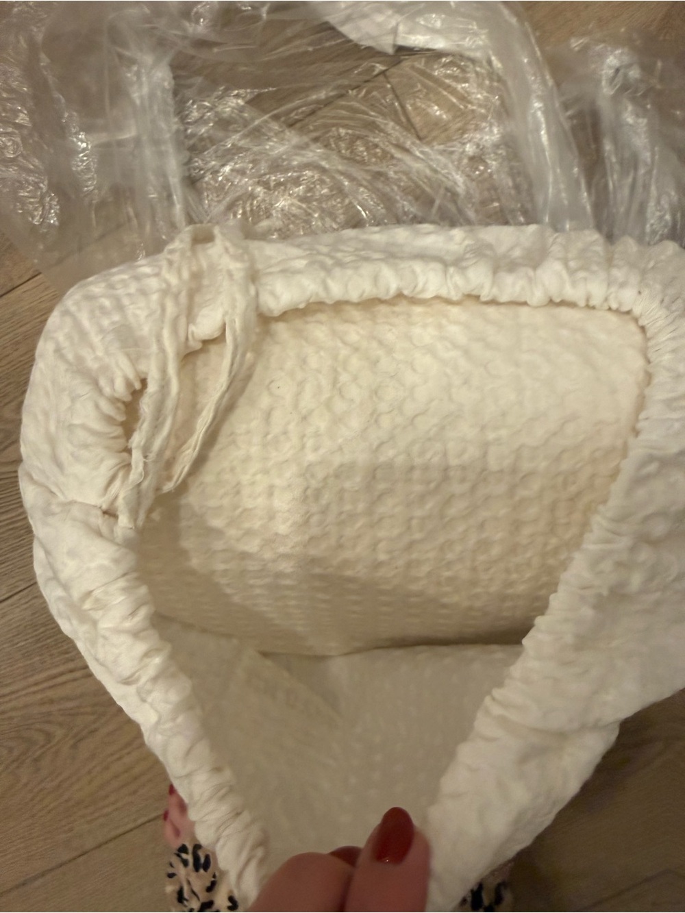 Quince Organic Luxe Honeycomb King Cal King Duvet Cover Set NWT Undyed - Picture 2 of 5